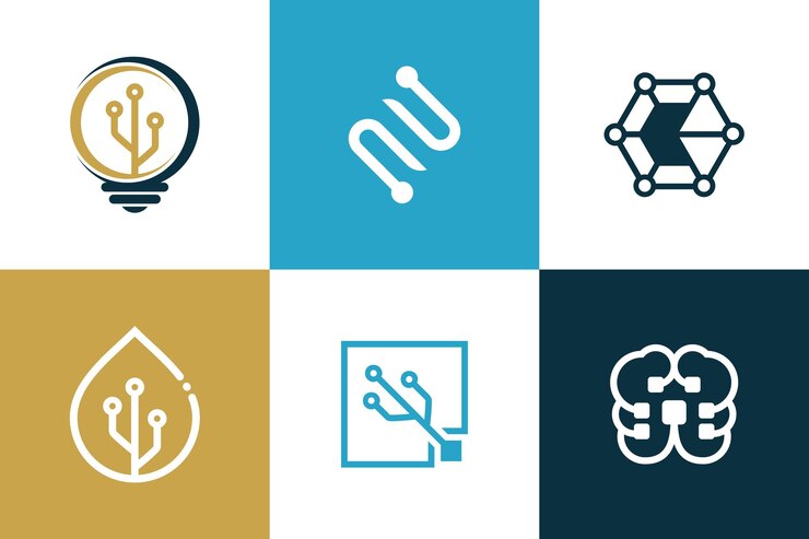 Vector colección de vectores de diseño de logotipos de tecnología con concepto de elemento creativo