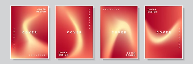 Colección de vectores de diseño de portada de gradación de color rojo moderno