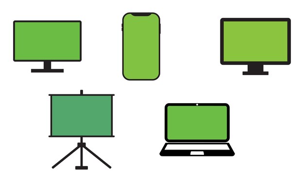 Colección de vectores e ilustraciones de pantalla verde