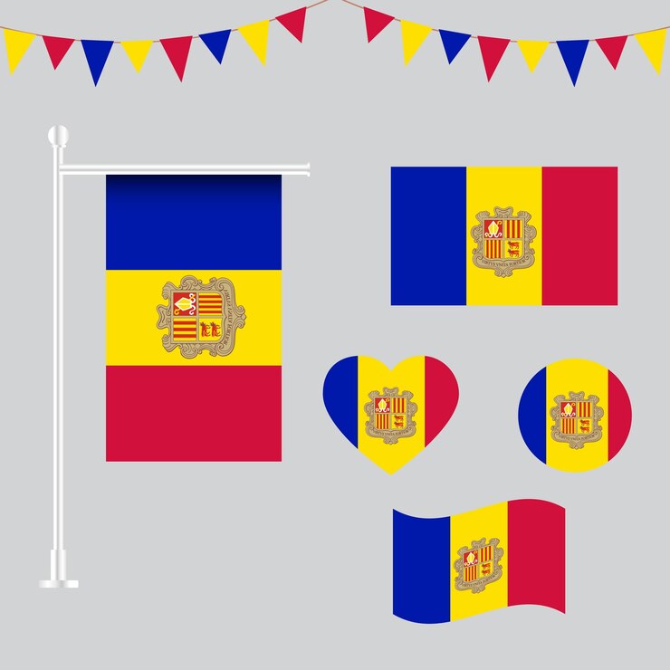colección de vectores de emblemas e iconos de Andorra en diferentes formas