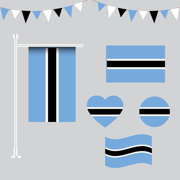 colección de vectores de emblemas e iconos de Botswana en diferentes formas