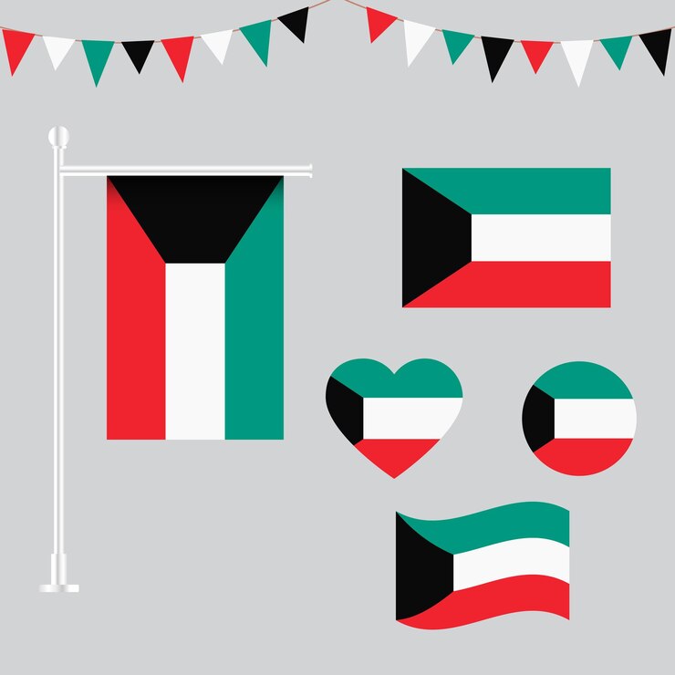 colección de vectores de emblemas e iconos de Kuwait en diferentes formas