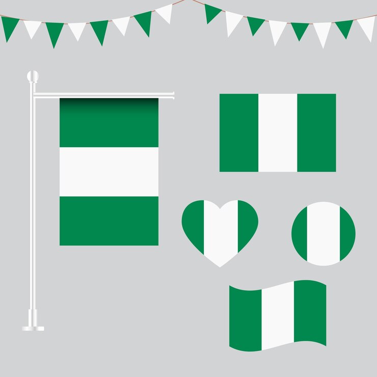 colección de vectores de emblemas e iconos de Nigeria en diferentes formas