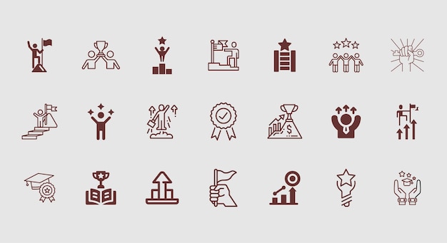 Colección de vectores de éxito de iconos