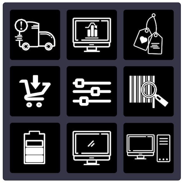 Colección de vectores gratis Comercio electrónico Electrónica Compras en línea
