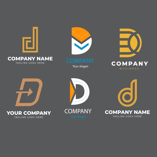 Colección de vectores gratis de diferentes logotipos de gradiente d