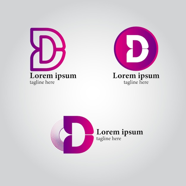 Colección de vectores gratis de diferentes logotipos de gradiente d