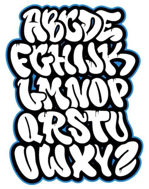 Colección de vectores gratis de letras del alfabeto de graffiti creativo
