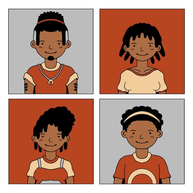 Colección de vectores de hombres negros F