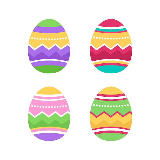 Colección de vectores de huevos de Pascua con hermosas texturas