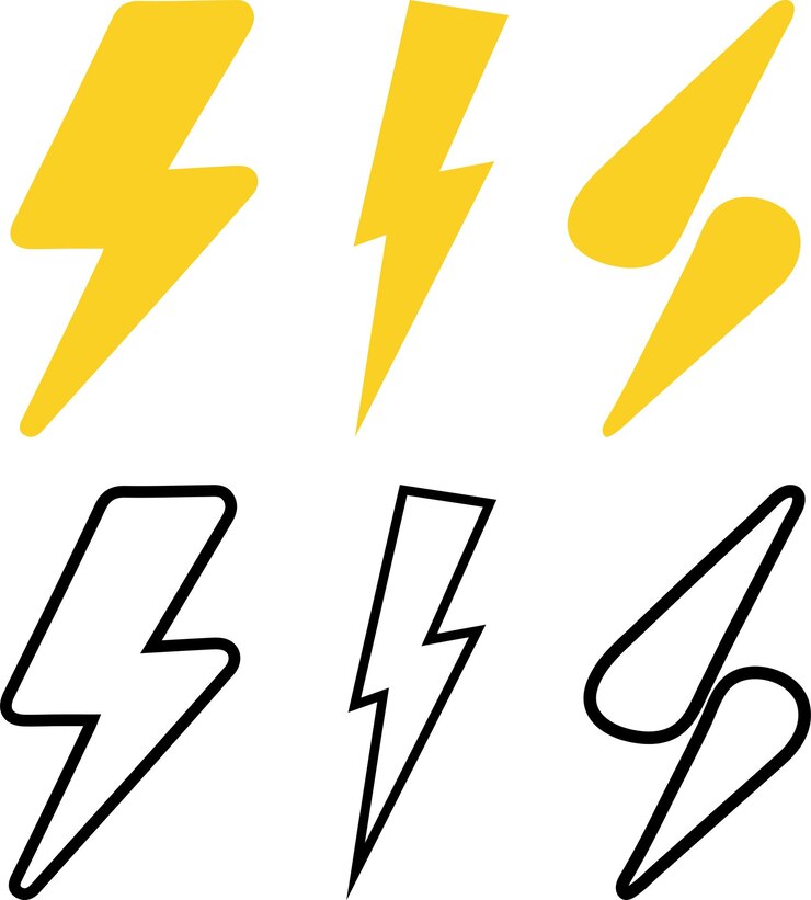 Vector colección de vectores de íconos de flash símbolo de rayo