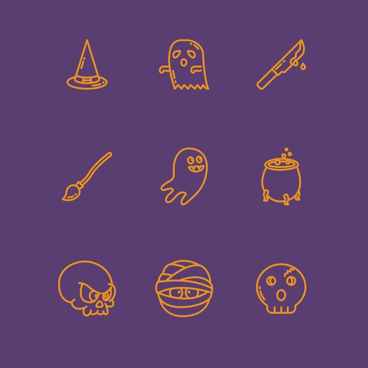 Colección de vectores de iconos de halloween