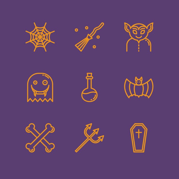Colección de vectores de iconos de halloween