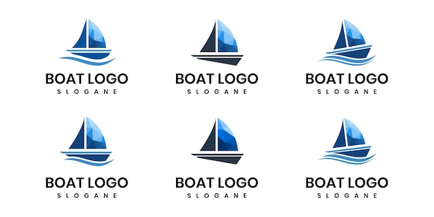 Colección de vectores de íconos del logotipo de Speed Boat