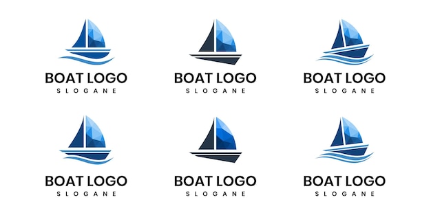 Colección de vectores de íconos del logotipo de speed boat