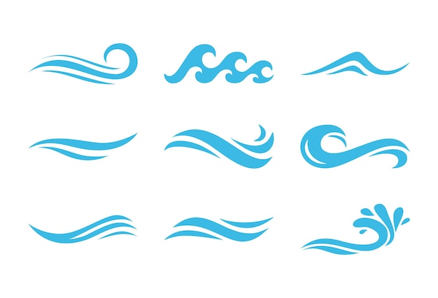 Colección de vectores de íconos de olas marinas