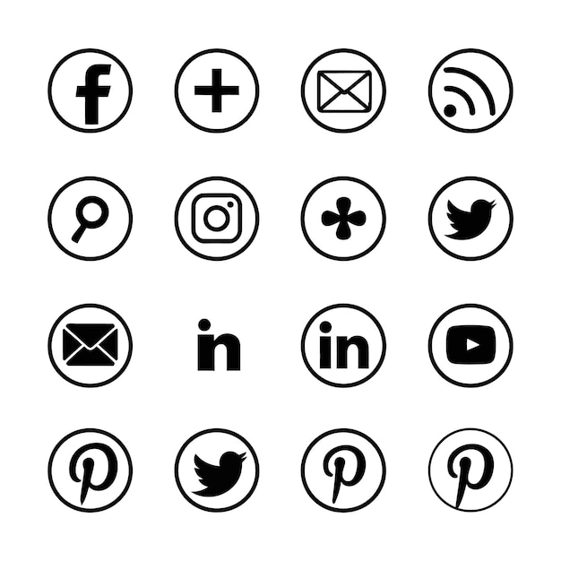 una colección de vectores de iconos de redes sociales