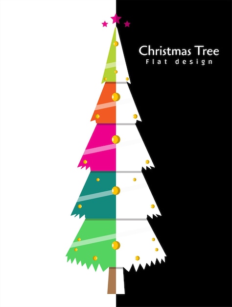 Colección de vectores de ilustración de árboles de navidad de diseño plano
