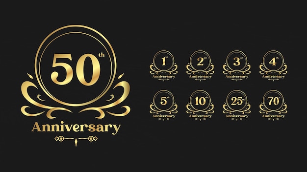 Colección de vectores de logotipo de celebración de aniversario