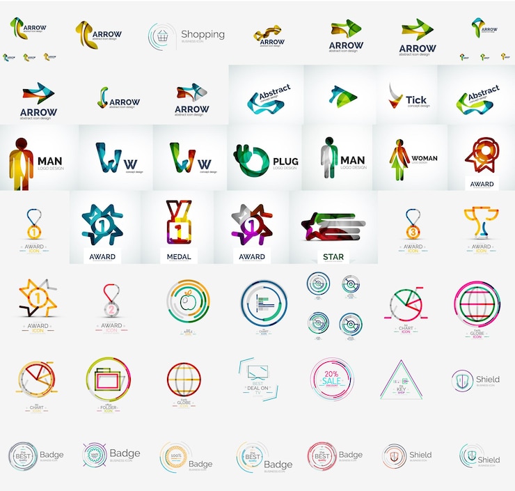 Vector colección de vectores de logotipo de empresa abstracta