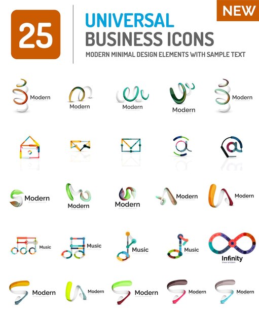 Colección de vectores de logotipo de empresa abstracta