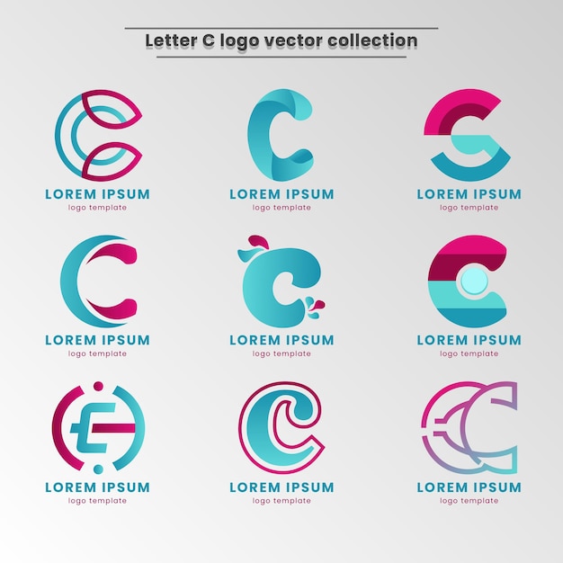 Colección de vectores del logotipo de la letra C