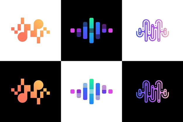 Colección de vectores de logotipo de música