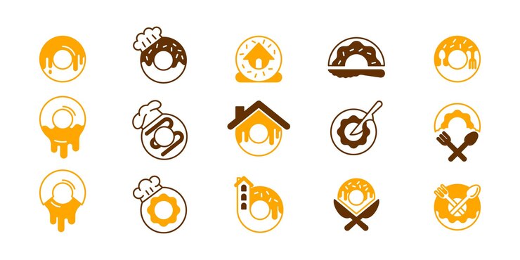 Colección de vectores de logotipos de donuts