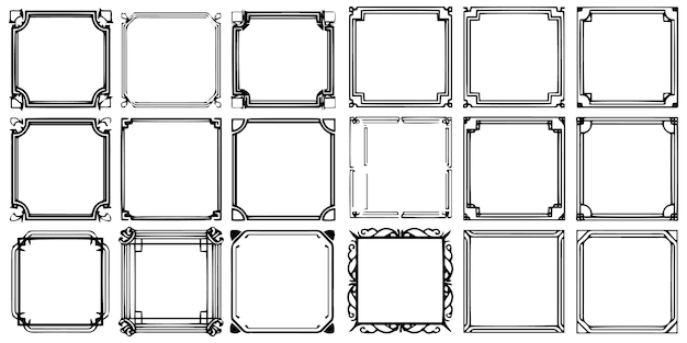 Colección de vectores de marco blanco y negro