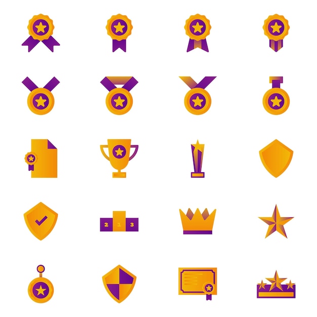 Colección de vectores de medallas de trofeo