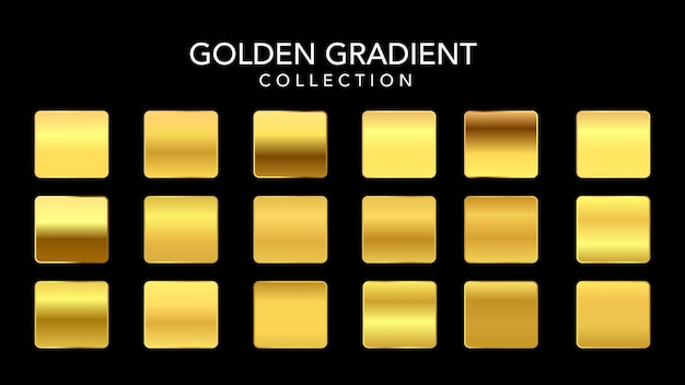 colección de vectores de paleta de gradiente de oro