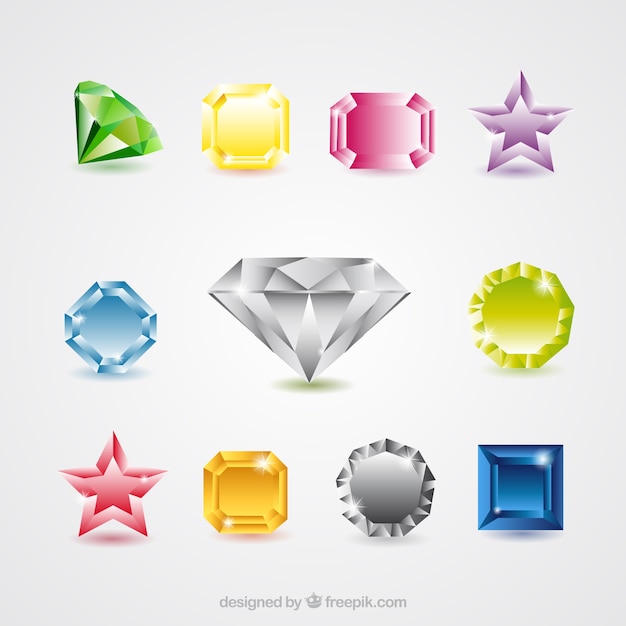 Vector colección de vectores de piedras preciosas