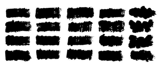 Colección de vectores de pincel Elementos grunge Trazo de pincel tinta pintura pincel grunge líneas