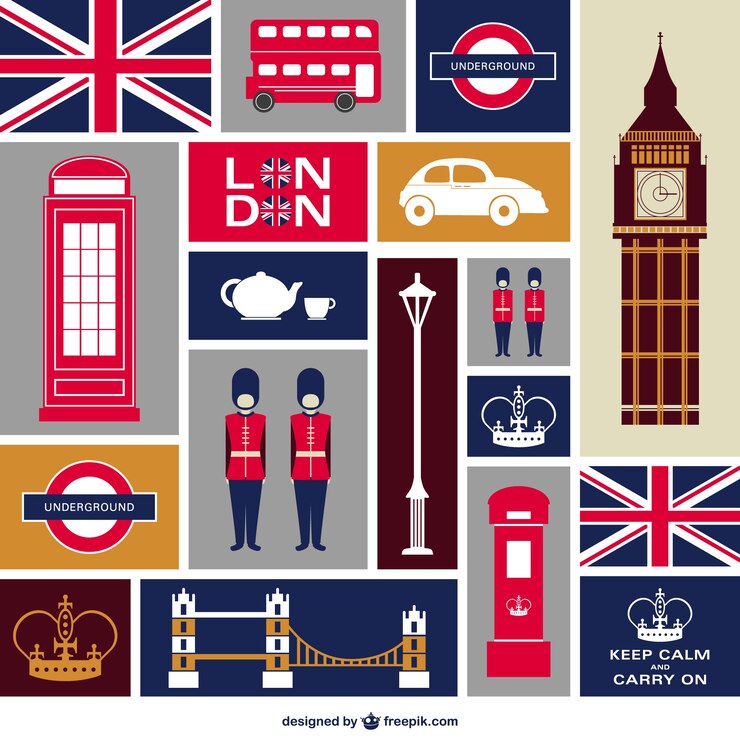 Vector colección de vectores planos de londres