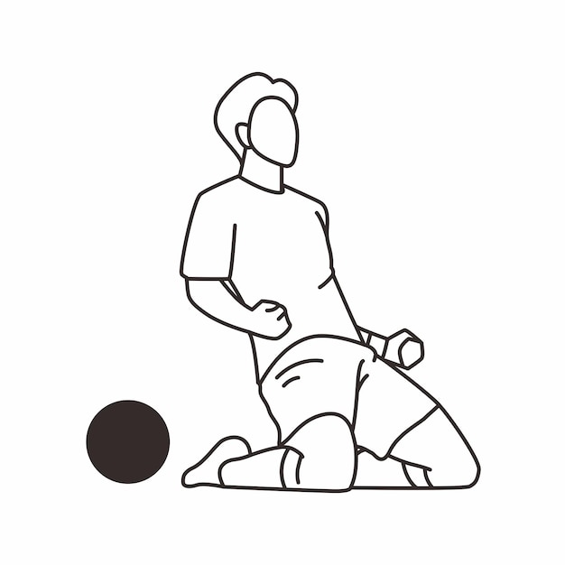 Vector colección de vectores de poses de jugadores de fútbol 6