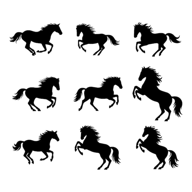 Colección de vectores de silueta de caballo