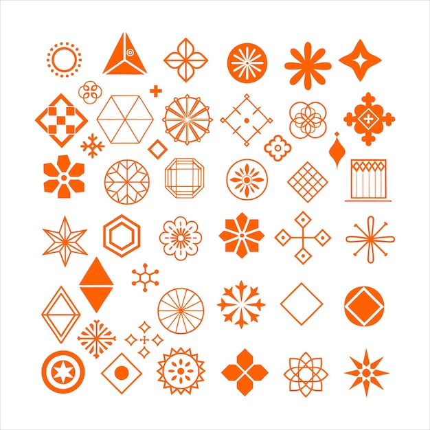 Colección de vectores de silueta de elementos de diseño geométrico