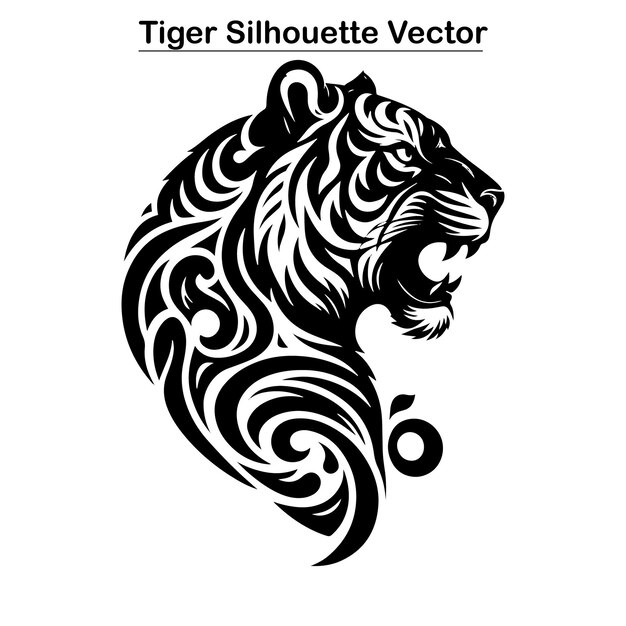 Colección de vectores de silueta de tigre