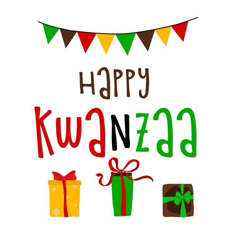 Vector colección de vectores de símbolos de vacaciones felices kwanzaa en fondo blanco