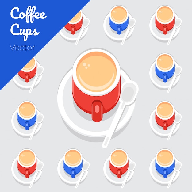 Vector colección de vectores de tazas de café