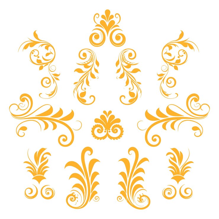 Colección vectorial de adornos tipográficos antiguos