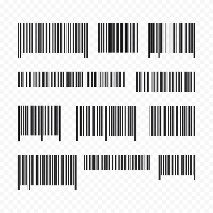 Vector colección vectorial de códigos de barras código universal para escanear un producto o artículo