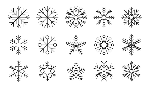 Colección vectorial de copos de nieve