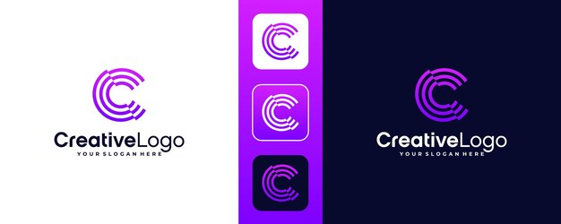 colección vectorial de diseño de logotipo con la letra inicial C