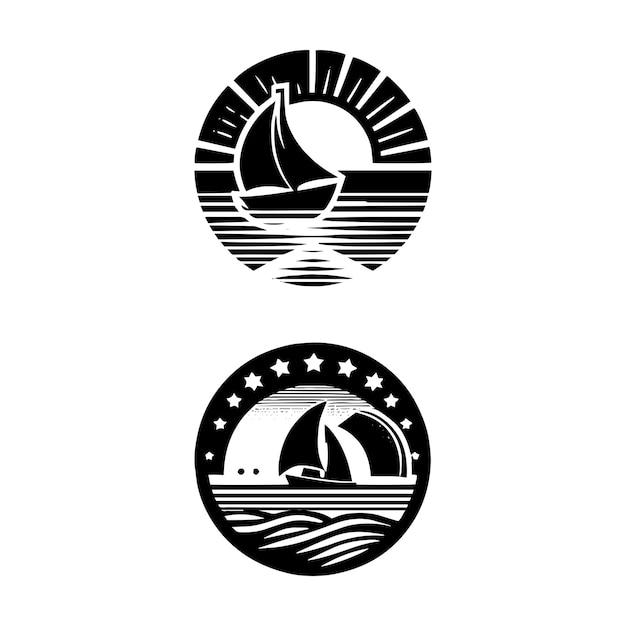 Colección vectorial de diseño de logotipo de playa