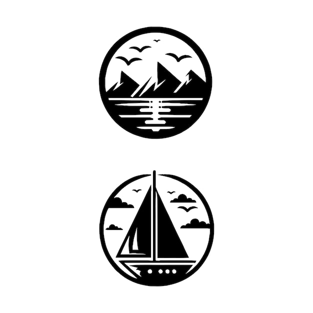 Colección vectorial de diseño de logotipo de playa