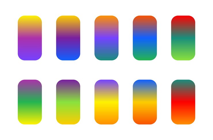 Vector colección vectorial de diseño de paleta de gradiente de color complementario dividido