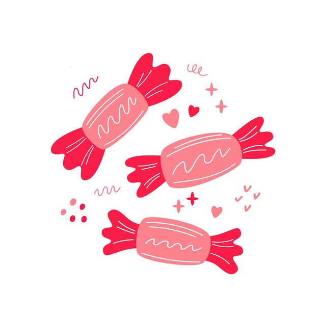 Colección vectorial de dulces Conjunto de dulces de colores