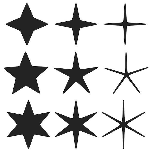 colección vectorial de elementos de diseño de estrella brillante para el conjunto de obras de arte de diseño
