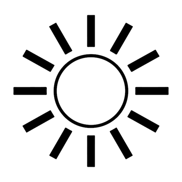 Colección vectorial de elementos del ícono del sol Trazos de pincel negros dibujados a mano